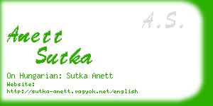 anett sutka business card